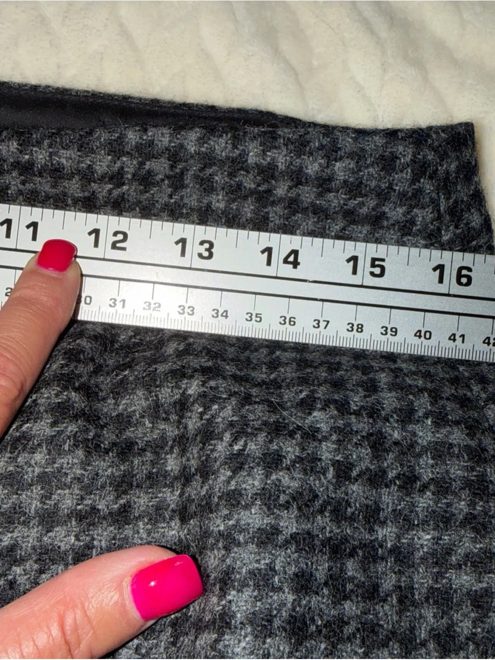 J. Crew Black and Gray Houndstooth Pencil Skirt